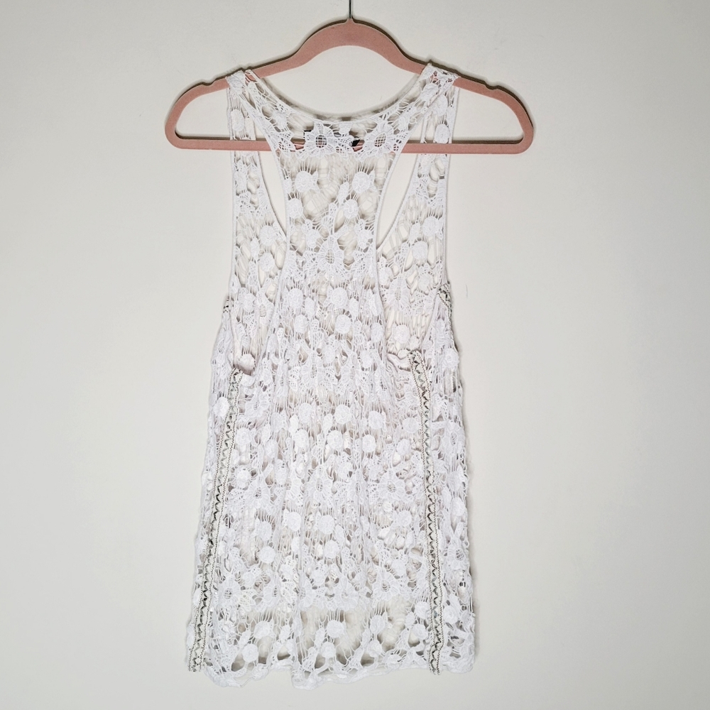 Origami by Vivien Ivory Crochet Sleeveless‎ Top